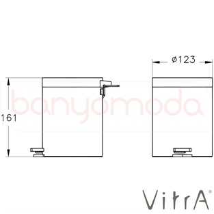 VitrA Base 100 Çöp Kovası 3 Litre Krom A44153