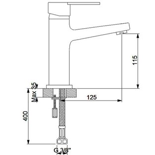 Newarc Domino Lavabo Bataryası Siyah 971521B