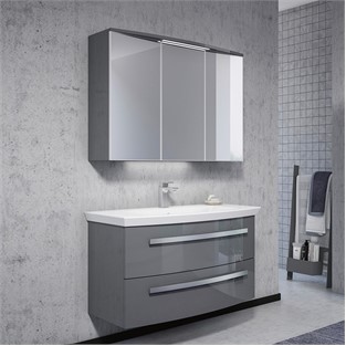 ORKA Urla Banyo Dolabı Takımı Parlak Antrasit 90 cm ORKA5000817