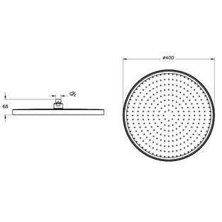 VitrA Prime Round Duş Başlığı 1F 400 mm Krom A45920