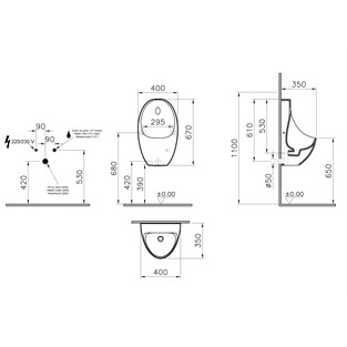 VitrA Arkitekt Fotoselli Pisuar Elektrikli 5999B003-5556