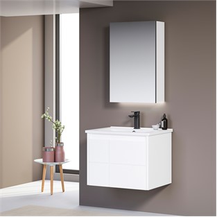 ORKA Likya Banyo Dolabı Takımı Mat Beyaz 65 cm ORKA5002488