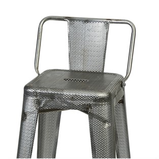 Vitale Tolix Arkalıklı Bar Sandalyesi Gümüş 76 cm MS.SI136