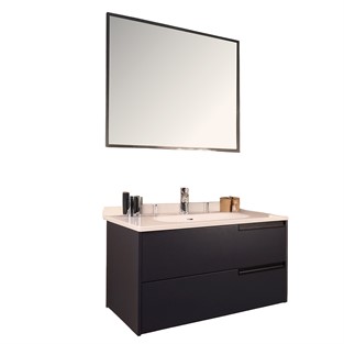 Kobos Eylül 100 cm Banyo Dolabı Seti Argento