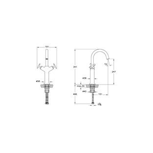 VitrA Origin Classic Çanak Lavabo Bataryası Çift Kumandalı Krom A42886