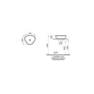 VitrA Plural Çanak Lavabo Mat Kil Beji 47 cm 7812B474-0016