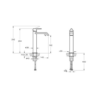 VitrA Suit Lavabo Bataryası Krom A42814