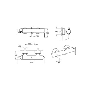 VitrA Suit Banyo Bataryası Parlak Siyah A4281839