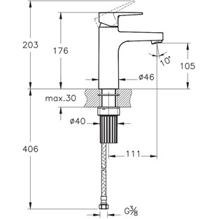 Artema Flow Square Yüksek Lavabo Bataryası Mat Siyah A4293836