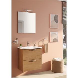 VitrA Mia Banyo Dolabı Seti 60 cm Çekmeceli Altın Meşe 67092