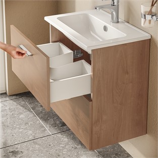 VitrA Mia Banyo Dolabı Seti 60 cm Çekmeceli Altın Meşe 67092