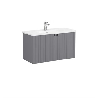 VitrA Root Groove Kapaklı Lavabo Dolabı 100 cm Mat Gri 69312