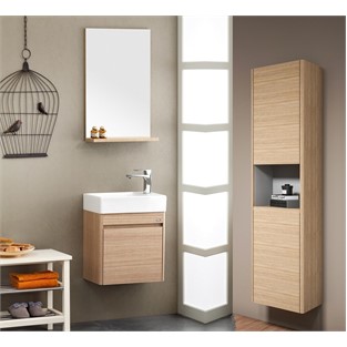 ORKA Düden Kapaklı Banyo Dolabı Takımı Odeon Beyaz Meşe 45 cm ORKA5000181