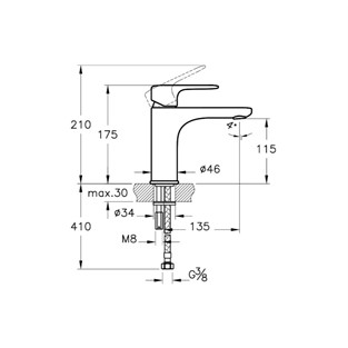 VitrA Root Round Lavabo Bataryası Yüksek Fırçalı Nikel A4270634
