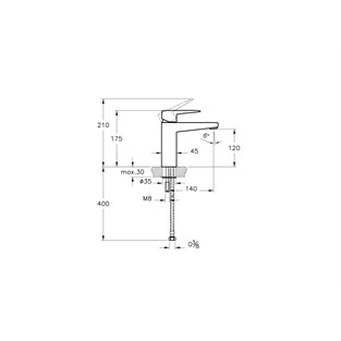 Artema Root Square Yüksek Lavabo Bataryası Fırçalı Nikel A4273134
