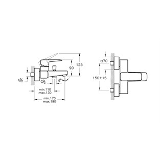 VitrA Root Square Banyo Bataryası Fırçalı Nikel A4273734