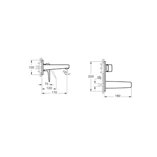 Artema Root Square Ankastre Lavabo Bataryası (Sıva Üstü Grubu) A4273834