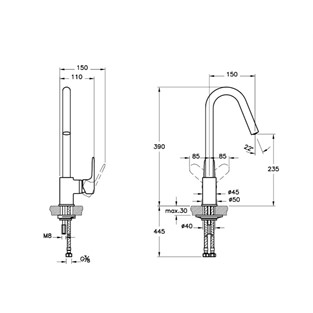 VitrA Root Round Eviye Bataryası Fırçalı Nikel A4274234