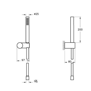 VitrA Origin Pure 1F El Duşu Takımı Fırçalı Nikel A4554334