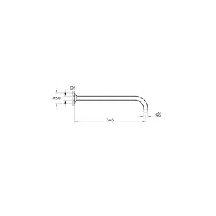 VitrA Origin Duş Dirseği Mat Siyah (Duvardan - Uzun) A4565236