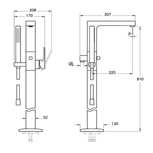 Artema Q-Line Küvet Bataryası Krom A41289