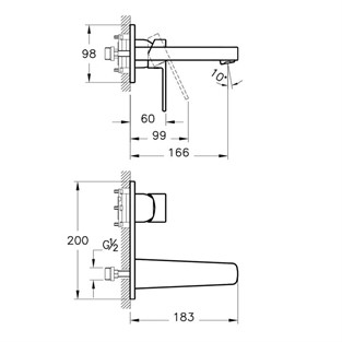 Artema Q Line Ankastre Lavabo Bataryası A42250