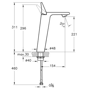VitrA Memoria Lavabo Bataryası Yüksek A42331