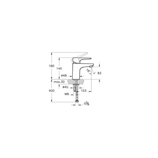 VitrA X-Line Lavabo Bataryası Kısa A42386