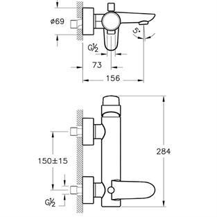 Artema Style-X Banyo Bataryası Krom A42450