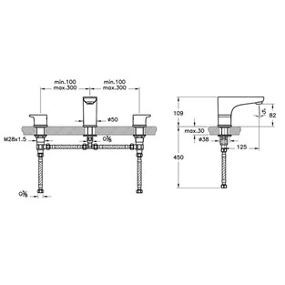 Artema X-line Ankastre Lavabo Bataryası Altın A4250423