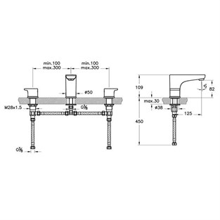 Artema X-line Ankastre Lavabo Bataryası Krom A42504