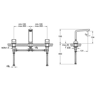 Artema Suit L Ankastre Lavabo Bataryası Krom A42508