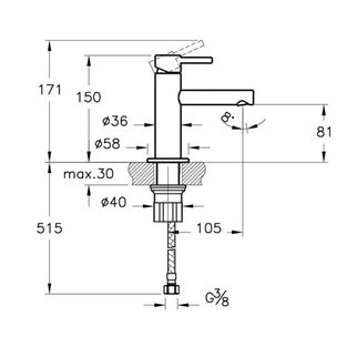 VitrA Origin Lavabo Bataryası Mat Siyah A4255536