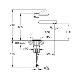 VitrA Origin Lavabo Bataryası Mat Siyah A4255636