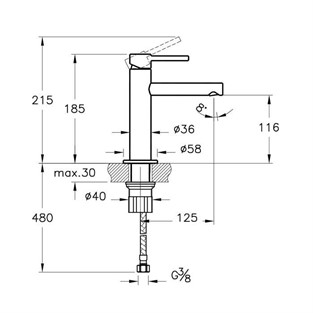 VitrA Origin Lavabo Bataryası A42556