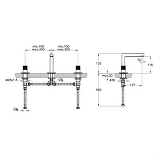 Vitra Origin Ankastre Lavabo Bataryası Siyah A4258336