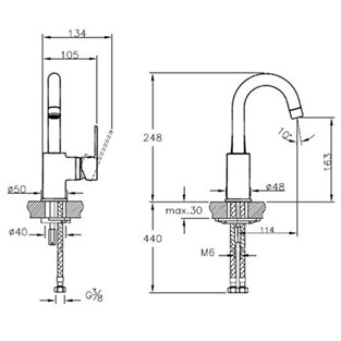 Punto Squa Lavabo Bataryası Krom A42588