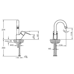 Punto Misto Lavabo Bataryası Döner Borulu A42601