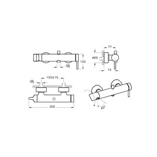 VitrA Origin Banyo Bataryası Fırçalı Nikel A4261934