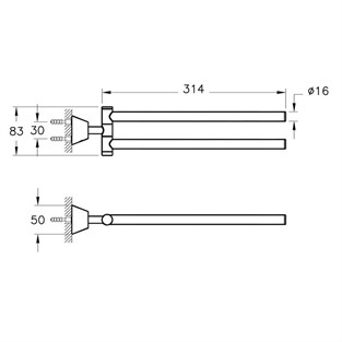 VitrA Matrix Havluluk İkili Döner A44579