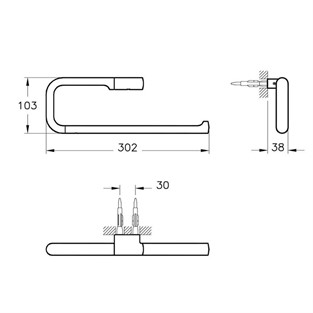 VitrA Eternity Halka Havluluk Altın A4487123