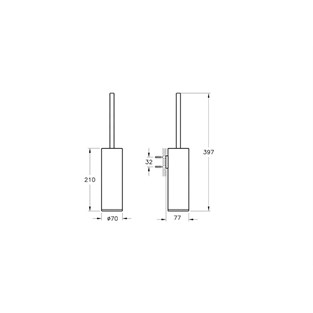 Vitra Origin Duvardan Tuvalet Fırçalığı Siyah A4489436