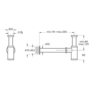 VitrA Origin Lavabo Sifonu T Tipi Fırçalı Nikel A4512334