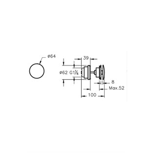 VitrA Origin Lavabo Yuvarlak Süzgeci Universal Sabit Bakır A4514826