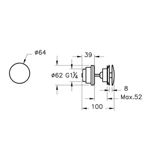 VitrA Lavabo Yuvarlak Süzgeci Universal Basmalı Altın A4514923