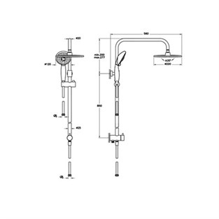 Artema System Rain LS25 Duş Kolonu A45597