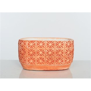 İç içe papatya kiremit saksı ( 21 x 12 x h11 ) AK.BSM0003