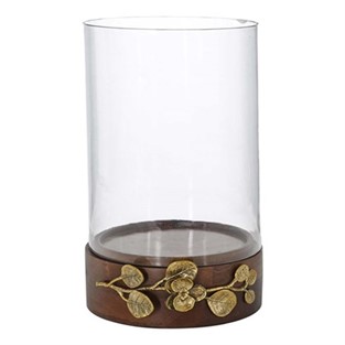 Vitale Diya Ahşap Çiçekli Mumluk 20x32 cm AK.EG0102