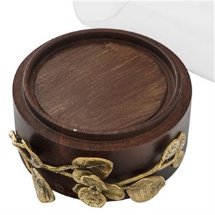 Vitale Diya Ahşap Çiçekli Mumluk 16x27 cm AK.EG0103