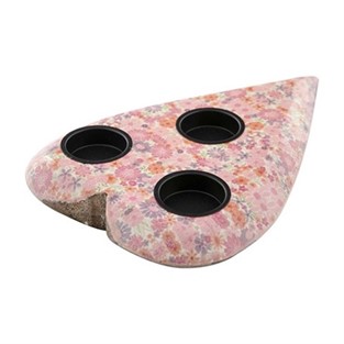 Vitale Şiva Çiçek Desenli Pembe T-light 19x4 cm AK.FQ0008-P